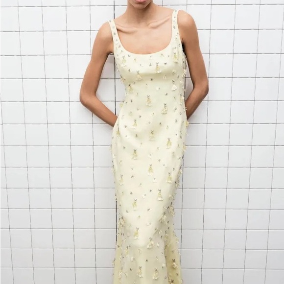 Simkhai Dresses & Skirts - SIMKHAI - NEW - Sleeveless Yellow Floral Maxi Dress with Embellishments